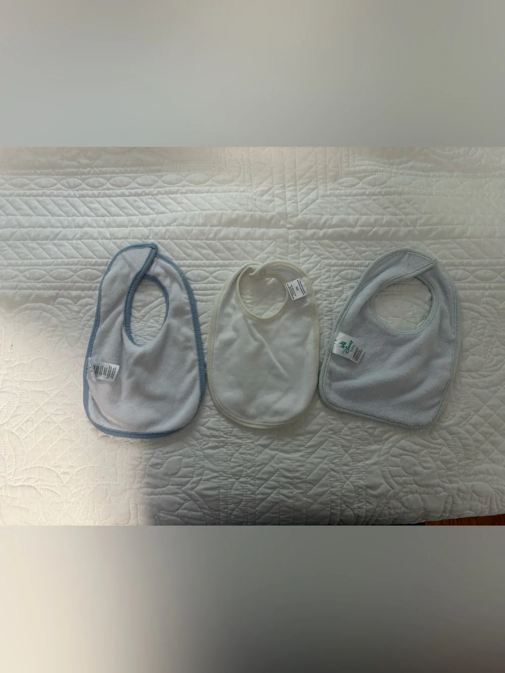 The Beaufort Bonnet Company & Disney Baby Bib Trio - Light Blue & White